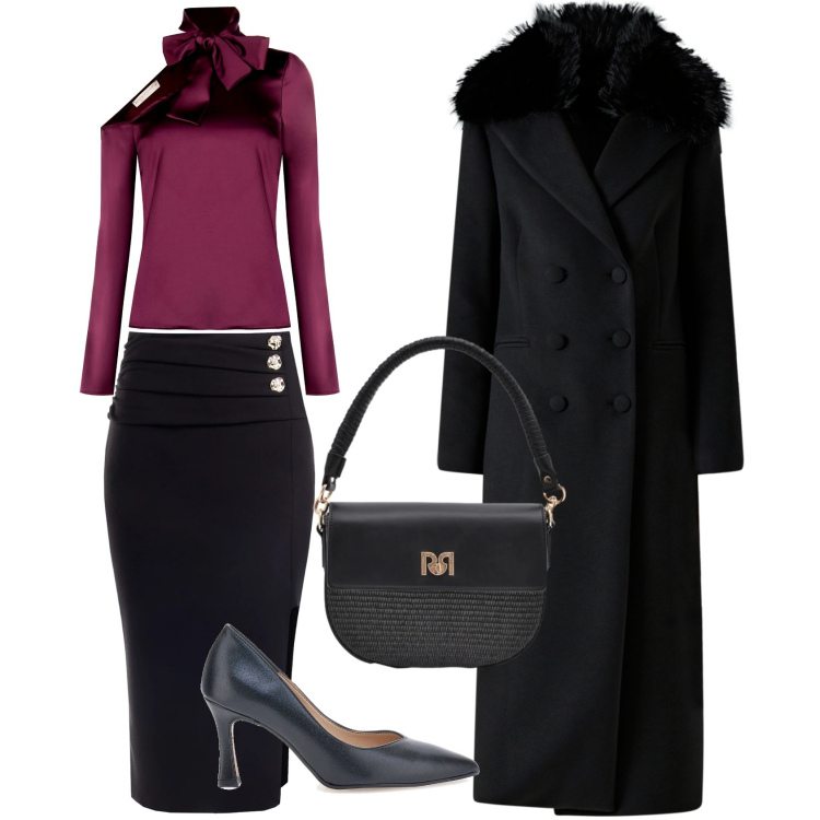 Outfit donna - Festa di compleanno. Stile Casual chic per Cerimonia. Abbinamento con borse a spalla, bluse, gonne longuette, cappotti, décolleté.