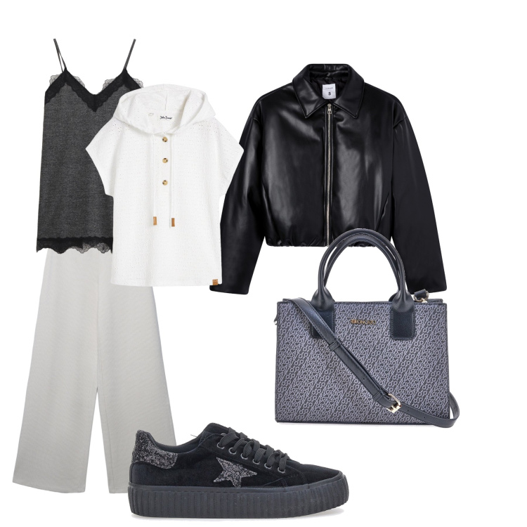 Outfit donna - Con sprint. Stile Casual per Tutti i giorni. Abbinamento con maglieria, pantaloni, giacche, vestiti corti, sneakers, borse a tracolla.