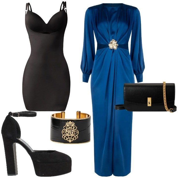 Outfit donna - Cerimonia vintage. Stile Vintage retrò per Cerimonia. Abbinamento con décolleté, vestiti lunghi, sottovesti, clutch, braccialetti.