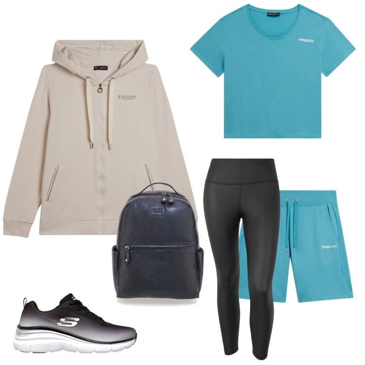 Outfit donna - Turquoise Energy & Active Comfort. Stile Sporty chic per Sport. Abbinamento con leggings sportivo, t-shirt sportive, pantaloncini sportivi, felpe sportive, zaini, sneakers.