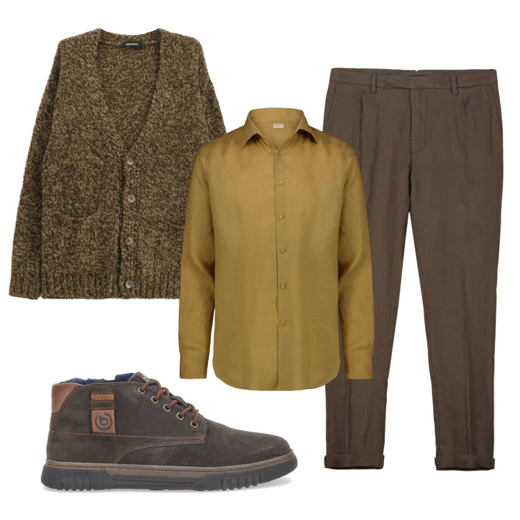 Outfit uomo - Total look #2337561. Stile Business/Elegante per Ufficio. Abbinamento con cardigans, scarpe stringate, pantaloni, camicie.