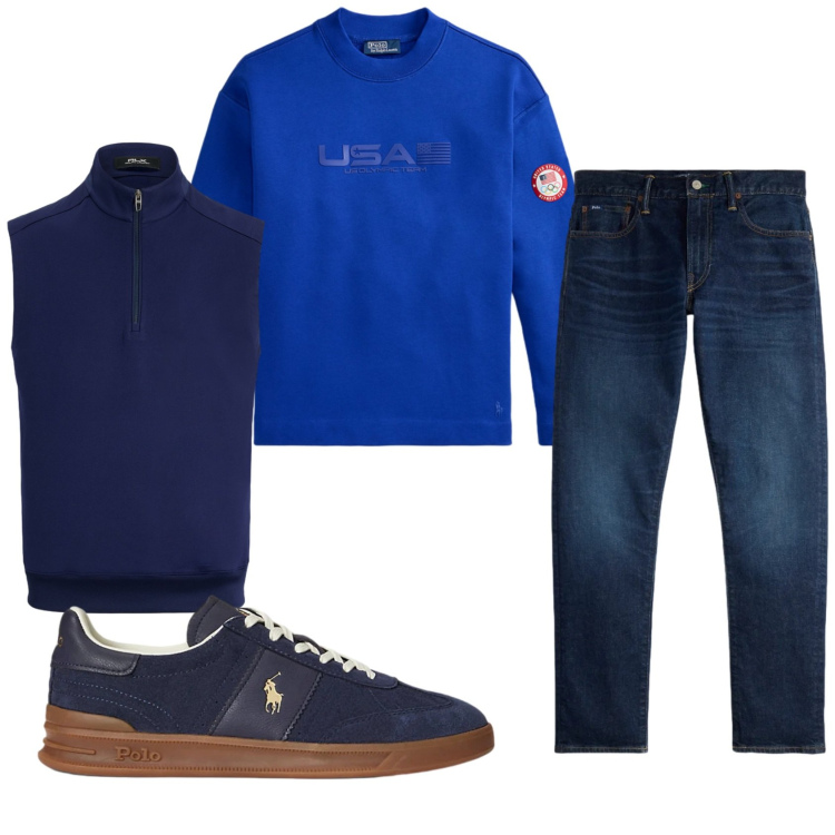 Outfit uomo - Total look #2337573. Stile Casual per Tutti i giorni. Abbinamento con sneakers, jeans, felpe, piumini.