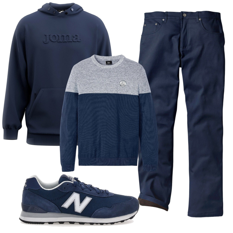 Outfit uomo - Total look #2337606. Stile Casual per Tutti i giorni. Abbinamento con t-shirt sportive, pantaloni, sneakers, felpe con cappuccio.