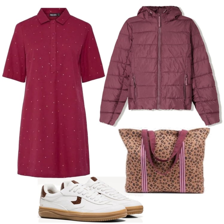 Outfit mujer - Casual look. Estilo Casual para Todos los días. Combinación con vestidos camiseros, blazers, sneakers, bolso tote.