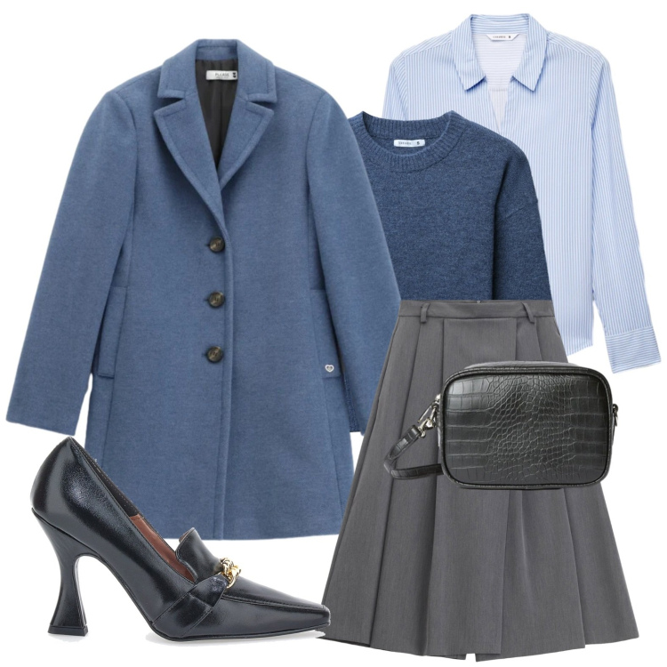 Outfit donna - Gonna pantalone. Stile Trendy per Tutti i giorni. Abbinamento con maglieria, camicie, pantaloni, borse a tracolla, cappotti, décolleté.
