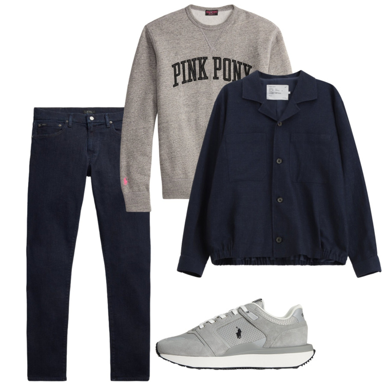 Outfit uomo - Febbraio. Stile Casual per Tutti i giorni. Abbinamento con cappotti, jeans, felpe, sneakers.