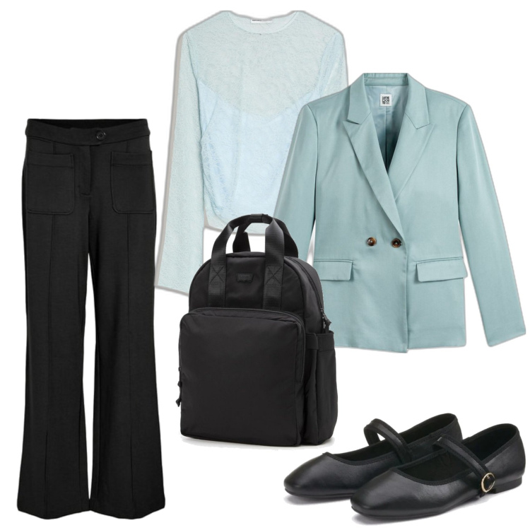 Outfit mujer - Urban look. Estilo Urban para Todos los días. Combinación con camiseta, blazers, pantalones, mochilas, bailarinas.