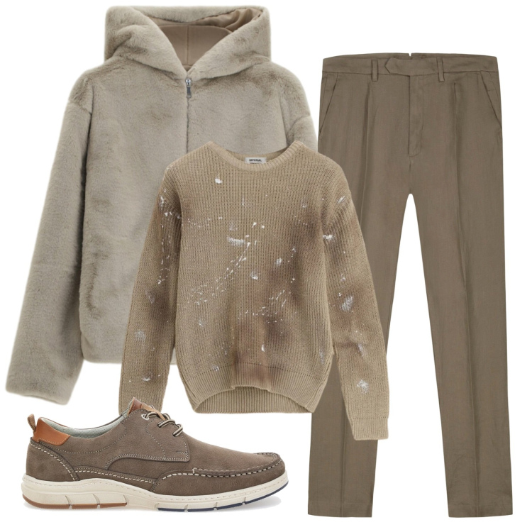 Outfit uomo - Total look #2338007. Stile Trendy per Tutti i giorni. Abbinamento con maglieria, bomber, pantaloni, scarpe stringate.