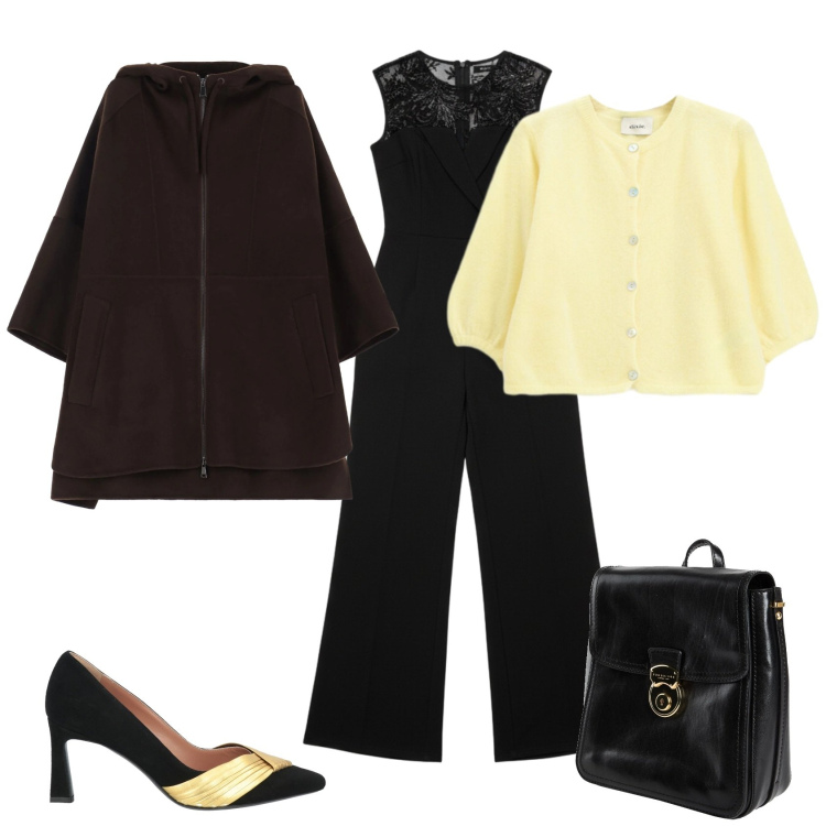 Outfit donna - Total look #2338026. Stile Glamour per Serata fuori. Abbinamento con zaini, décolleté, cappotti, cardigans, tute.