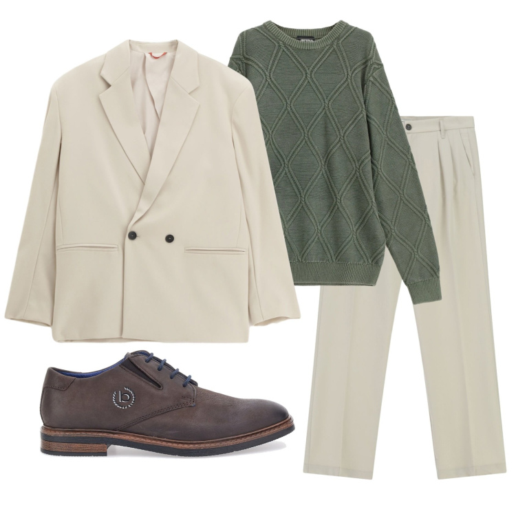 Outfit uomo - Total look #2338029. Stile Trendy per Tutti i giorni. Abbinamento con maglieria, giacche, pantaloni, scarpe stringate.