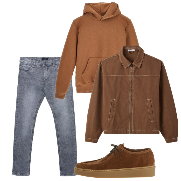 Outfit uomo - Febbraio. Stile Casual per Tutti i giorni. Abbinamento con cappotti, jeans skinny, scarpe stringate, felpe con cappuccio.