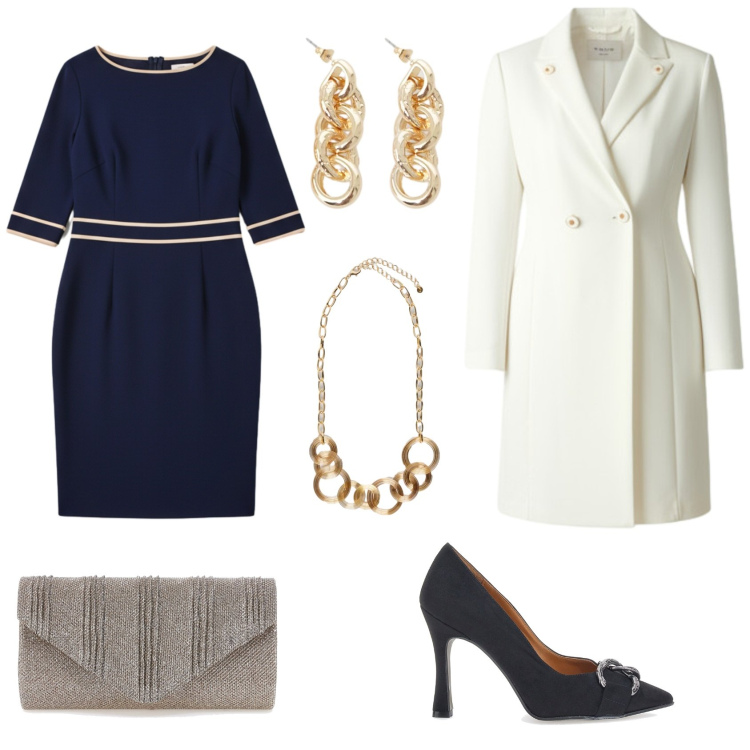 Outfit donna - San Valentino a modo mio. Stile Bon Ton per Serata fuori. Abbinamento con orecchini, cappotti, vestiti a tubino, décolleté, clutch, collane.