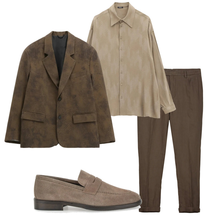 Outfit uomo - Cerimonia informale. Stile Business/Elegante per Cerimonia. Abbinamento con giacche, camicie, scarpe stringate, pantaloni.
