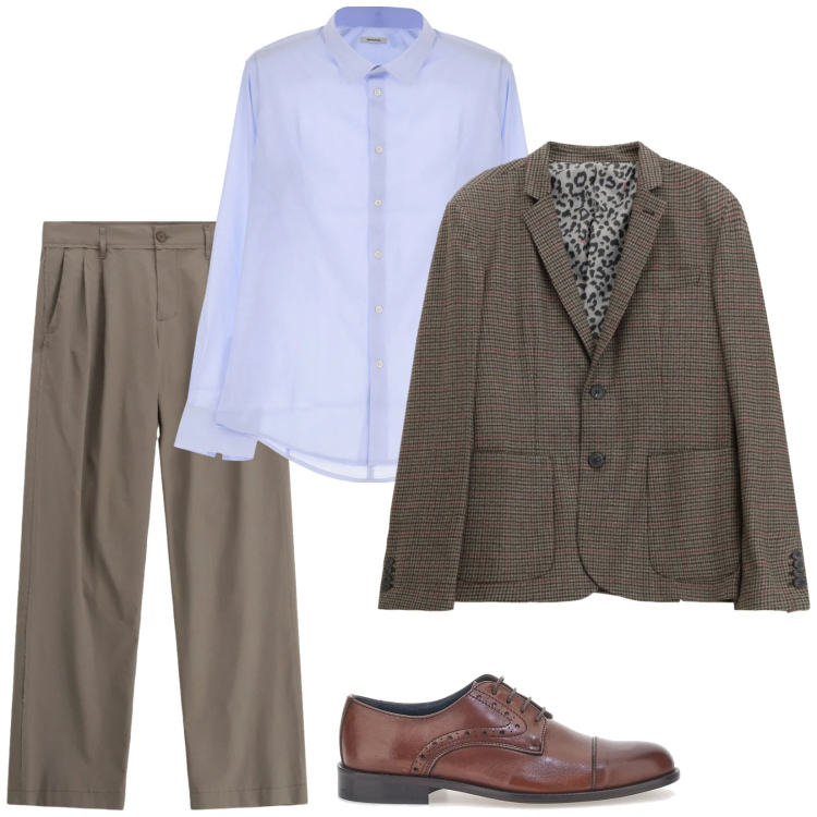 Outfit uomo - My boss. Stile Business/Elegante per Ufficio. Abbinamento con camicie, giacche, pantaloni, scarpe stringate.