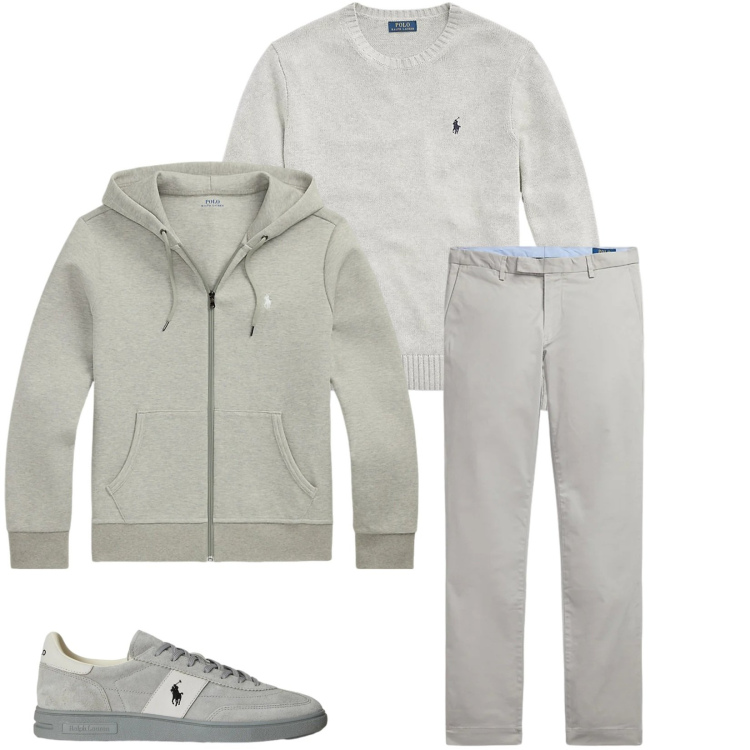 Outfit uomo - Total look #2338343. Stile Casual per Tutti i giorni. Abbinamento con maglieria, pantaloni, sneakers, felpe.