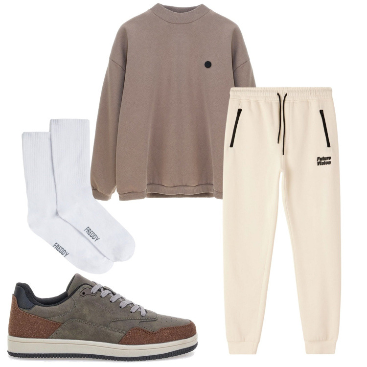 Outfit uomo - Total look #2338366. Stile Urban per Sport. Abbinamento con pantaloni, calzini, felpe, sneakers.