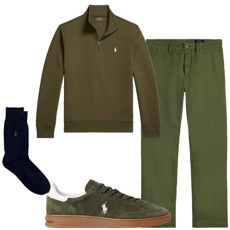 Outfit uomo - Total look #2338370. Stile Casual per Tutti i giorni. Abbinamento con calzini, sneakers, pullovers, pantaloni.