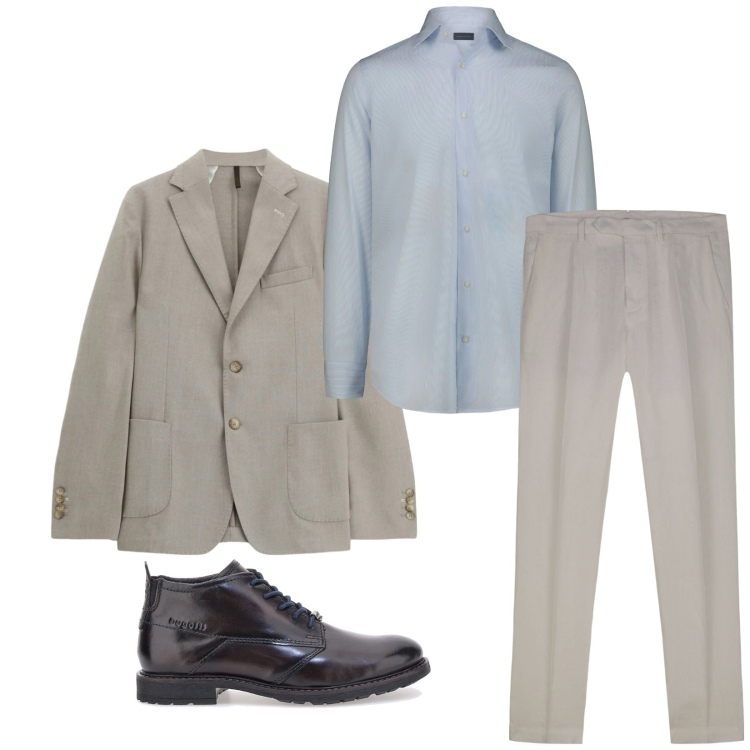Outfit uomo - Total look #2338374. Stile Business/Elegante per Cerimonia. Abbinamento con giacche, scarpe stringate, pantaloni, camicie.