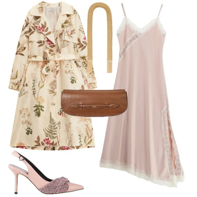 Outfit donna - Sleepdress versione cerimonia. Stile Bon Ton per Cerimonia. Abbinamento con décolleté, vestiti lunghi, trench, collane, clutch.