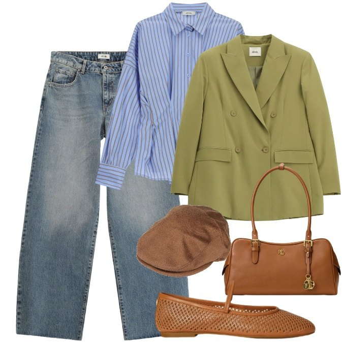 Outfit donna - Coppola Borsalino. Stile Urban per Tutti i giorni. Abbinamento con cappelli, camicie, jeans, blazer, borse a mano, ballerine.