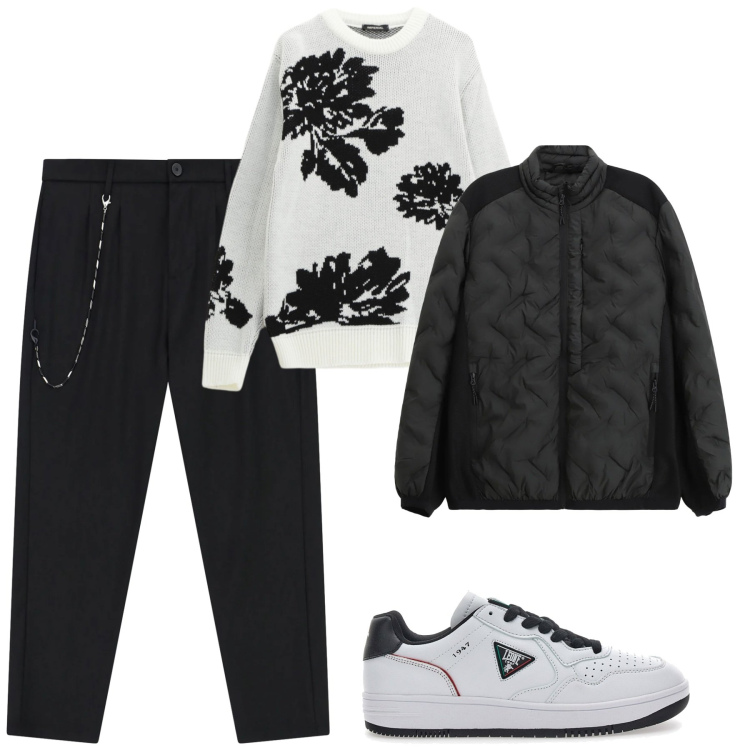 Outfit uomo - Febbraio. Stile Urban per Tutti i giorni. Abbinamento con pantaloni, pullovers, giacche, sneakers.