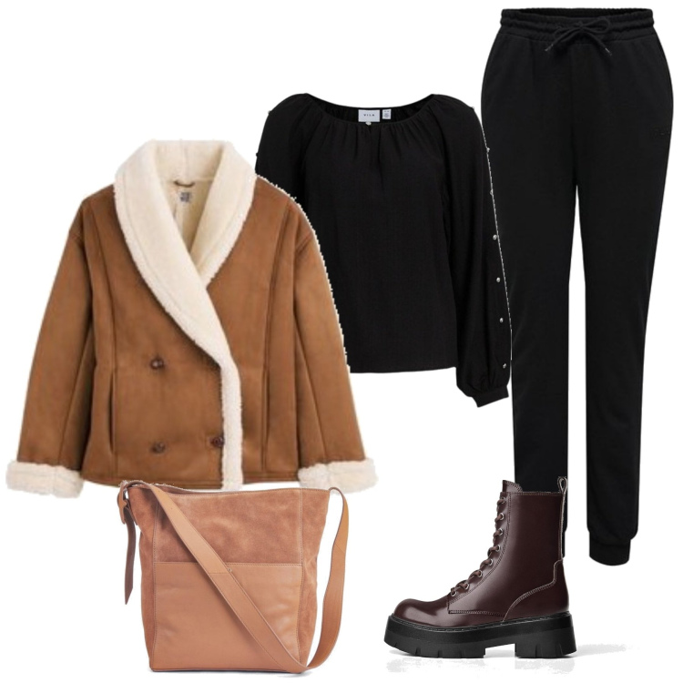 Outfit mujer - Urban #1001. Estilo Urban para Todos los días. Combinación con blusas, abrigos, botines, pantalones, bolso tote.