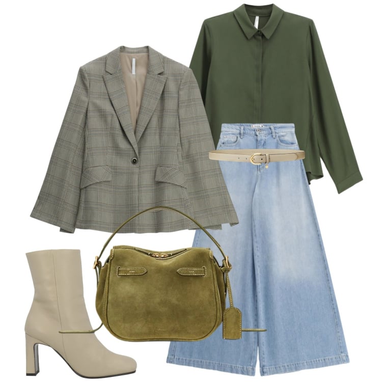 Outfit donna - Nuovi arrivi. Stile 70s per Ufficio. Abbinamento con stivaletti, blazer, camicie, jeans, borse a mano, cinture.