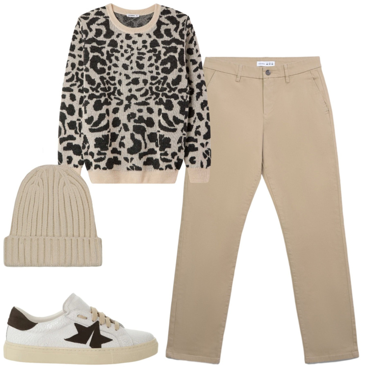 Outfit uomo - Total look #2338534. Stile Urban per Tutti i giorni. Abbinamento con sneakers, pantaloni chino, maglieria, berretti.