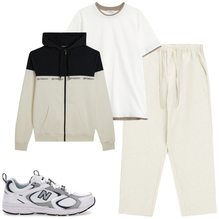 Outfit uomo - Febbre. Stile Casual per Tutti i giorni. Abbinamento con t-shirt, pantaloni, felpe con cappuccio, sneakers.