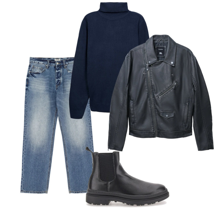Outfit uomo - Febbraio rock. Stile Biker Rock per Tutti i giorni. Abbinamento con maglieria, giacche, jeans, stivali e stivaletti.