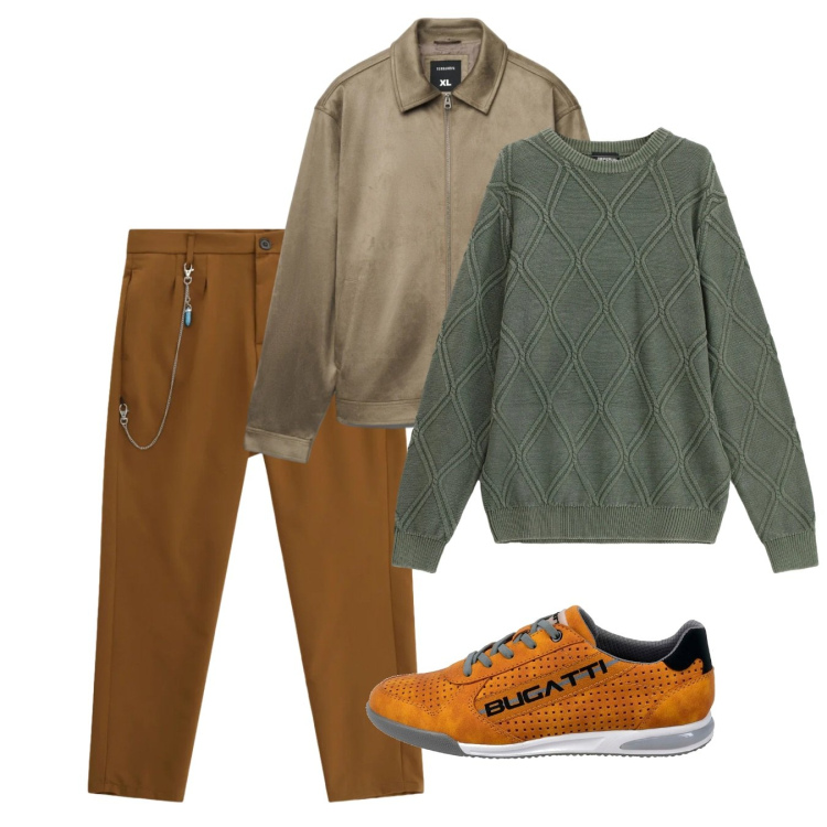 Outfit uomo - Febbraio. Stile Casual per Tutti i giorni. Abbinamento con maglieria, pantaloni, giacche, sneakers.