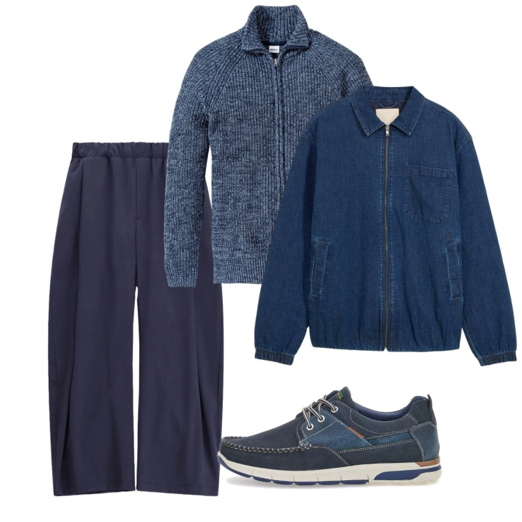 Outfit uomo - Febbraio. Stile Casual per Tutti i giorni. Abbinamento con cardigans, giacche, pantaloni, scarpe stringate.