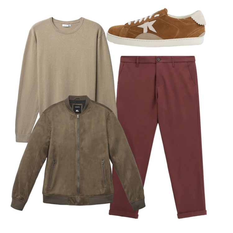 Outfit uomo - Total look. Stile Casual per Tutti i giorni. Abbinamento con pantaloni, sneakers, giacche, maglieria.