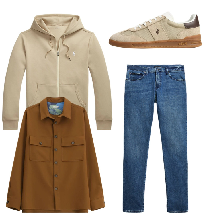 Outfit uomo - Total look. Stile Casual per Tutti i giorni. Abbinamento con camicie, jeans, sneakers, felpe.