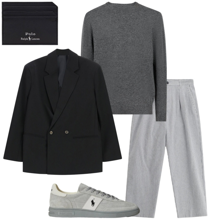 Outfit uomo - Total look #2338792. Stile Urban per Serata speciale. Abbinamento con pantaloni, giacche, sneakers, portafogli, maglieria.