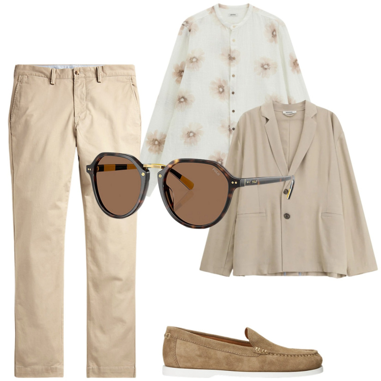 Outfit uomo - Total look #2338800. Stile Business/Elegante per Cerimonia. Abbinamento con giacche, camicie, pantaloni, occhiali da sole, scarpe stringate.