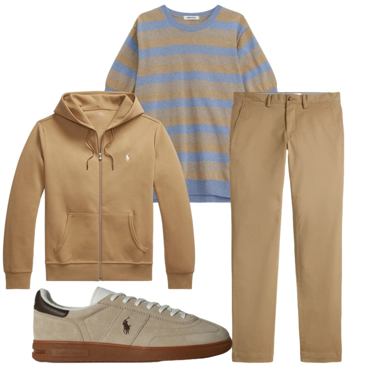Outfit uomo - Total look #2338915. Stile Casual per Tutti i giorni. Abbinamento con maglieria, sneakers, felpe, pantaloni chino.