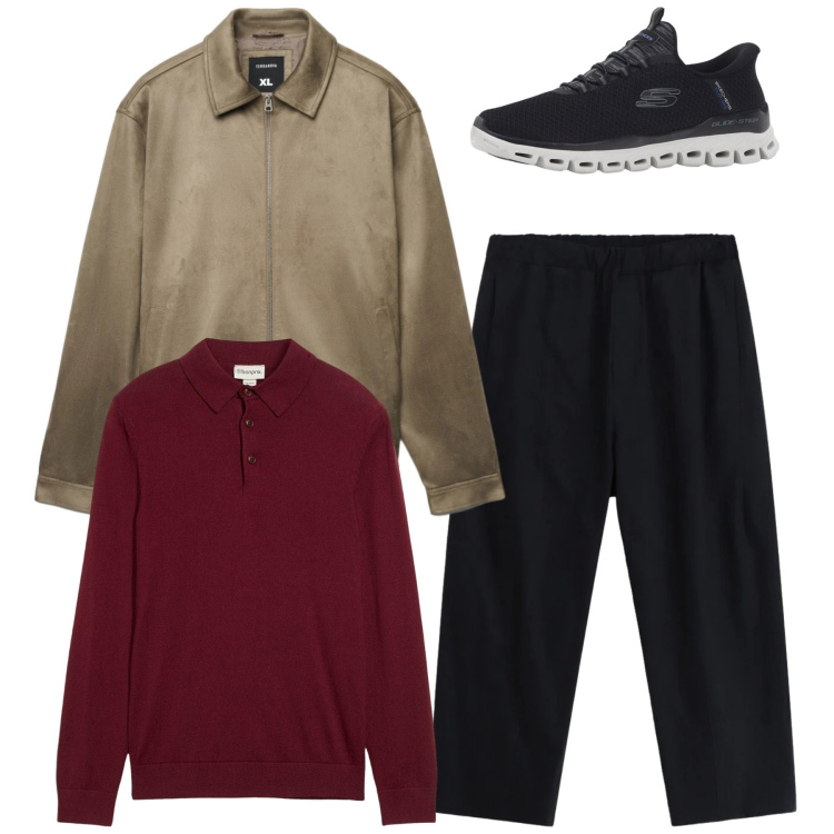 Outfit uomo - Total look. Stile Casual per Tutti i giorni. Abbinamento con sneakers, maglieria, pantaloni, giacche.