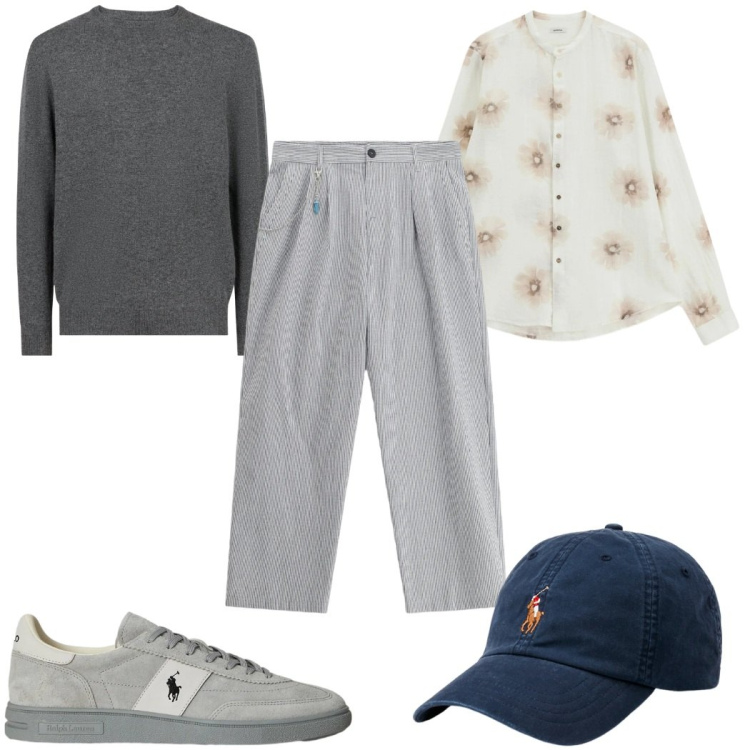 Outfit uomo - Total look #2338980. Stile Trendy per Tutti i giorni. Abbinamento con pantaloni, camicie, cappelli, sneakers, maglieria.