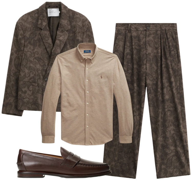 Outfit uomo - Total look #2338986. Stile Trendy per Serata speciale. Abbinamento con pantaloni, giacche, scarpe stringate, camicie.