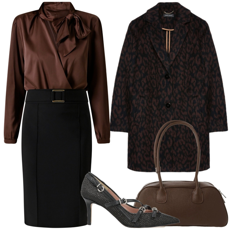 Outfit donna - Total look #2339038. Stile Sexy per Serata fuori. Abbinamento con décolleté, borse a mano, body, gonne, cappotti.