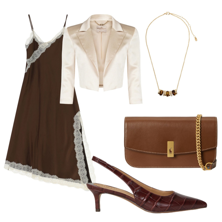 Outfit donna - Pizzo impazza. Stile Chic per Serata fuori. Abbinamento con vestiti lunghi, bolero, collane, clutch, décolleté.