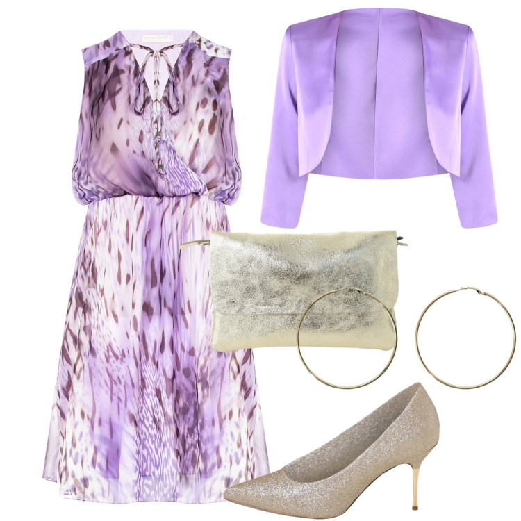 Outfit donna - Cerimonia estiva. Stile Chic per Cerimonia. Abbinamento con vestiti senza maniche, bolero, décolleté, borse a spalla, orecchini.