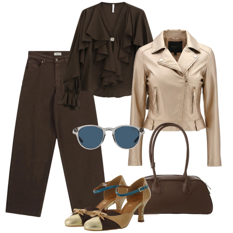 Outfit donna - Jeans in ufficio - @laurafo. Stile Casual chic per Ufficio. Abbinamento con camicie, décolleté, jeans, borse a mano, giacche, occhiali da sole.