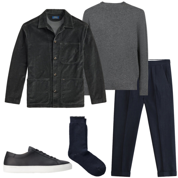 Outfit uomo - Tessuti che scaldano. Stile Urban per Tutti i giorni. Abbinamento con pantaloni, sneakers, calzini, giacche, maglieria.