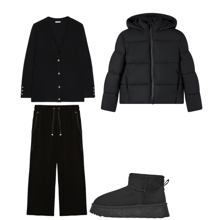 Outfit donna - Total look #2339613. Stile Casual Abbinamento con bomber, stivaletti, pantaloni, cardigans.