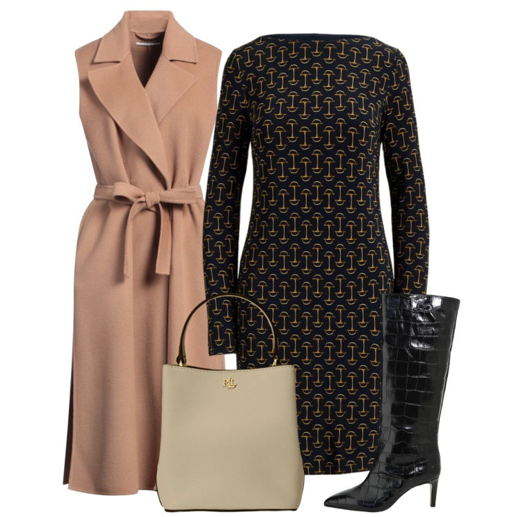 Outfit donna - Lo smanicato lungo. Stile Bon Ton per Ufficio. Abbinamento con cappotti, stivali, vestiti, borse a secchiello.