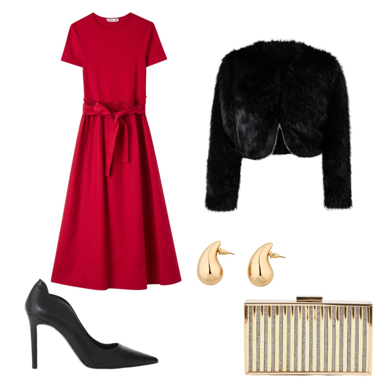 Outfit donna - Una serata particolare. per Serata fuori. Abbinamento con orecchini, vestiti lunghi, décolleté, clutch, blazer.