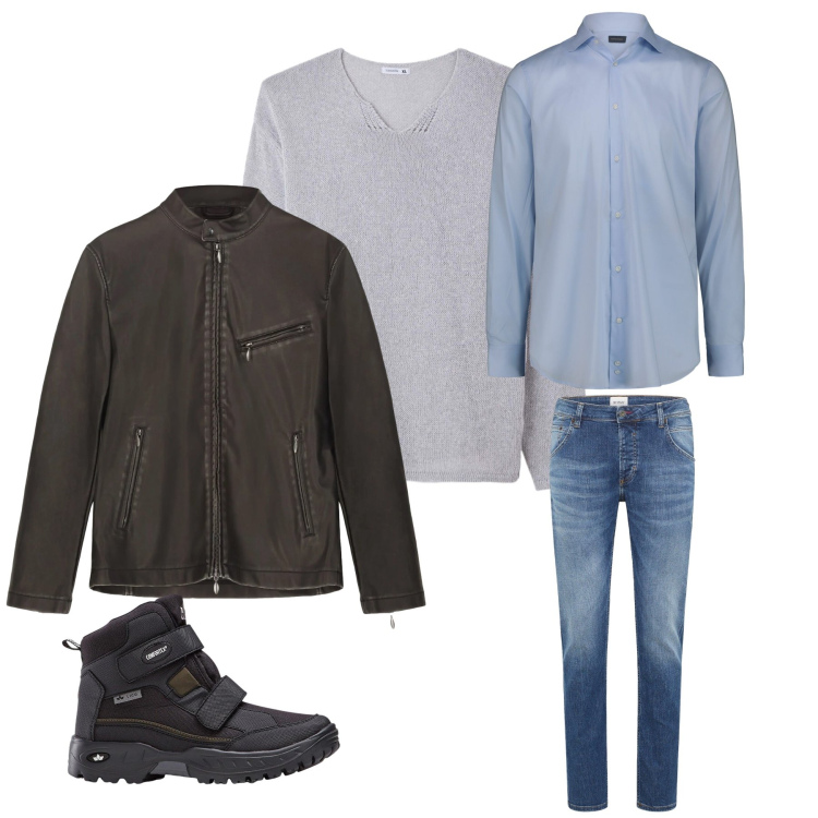 Outfit uomo - Urban Sage. Stile Urban per Tutti i giorni. Abbinamento con jeans dritti, stivali e stivaletti, maglieria, giacche, camicie.