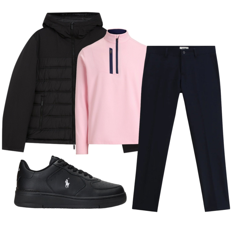 Outfit uomo - Total look #2340099. Stile Casual per Tutti i giorni. Abbinamento con pantaloni, piumini, sneakers, pullovers.
